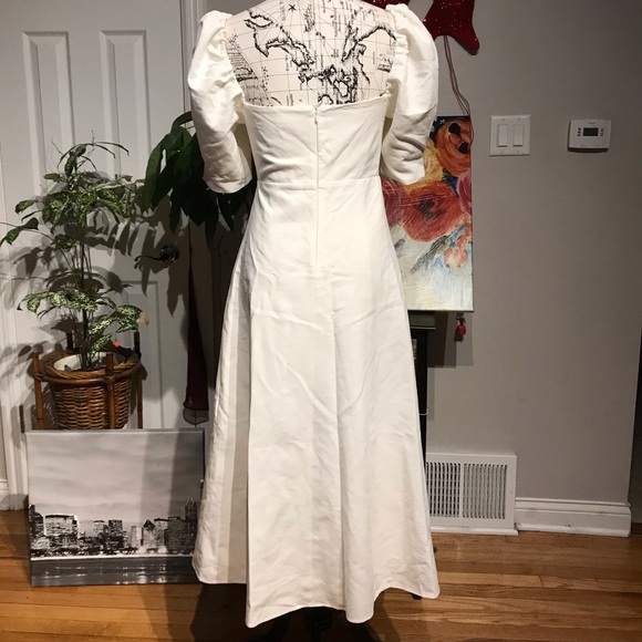 Linen Coastal Coquette Cottage Western Puff short sleeve twist knot overlay flar - Picture 8 of 16